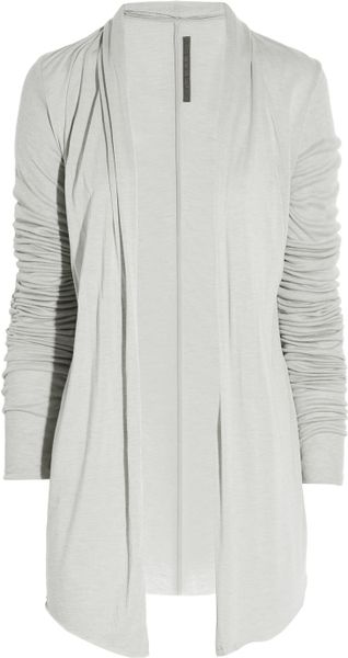 Rick Owens Lilies Tiefront Jersey Cardigan in White (pearl) - Lyst