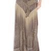 Roberto Cavalli Fringed Snakeprint Silkchiffon Maxi Skirt in Brown (snake) - Lyst