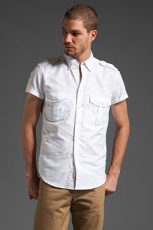 Shades Of Grey By Micah Cohen The Washington Short Sleeve Military Shirt - Lyst