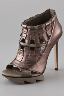 Camilla Skovgaard Open Toe Metallic Birdcage Booties - Lyst
