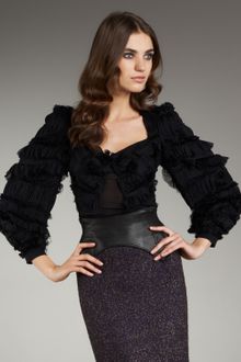 Zac Posen Pleated-applique Silk Blouse - Lyst