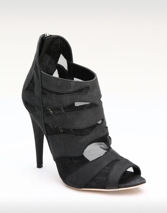 Loeffler Randall Suede & Mesh Cutout Ankle Boots - Lyst