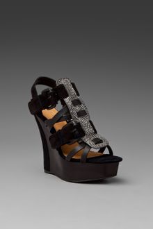 L.a.m.b. Etta Platform Wedge in Black/black - Lyst