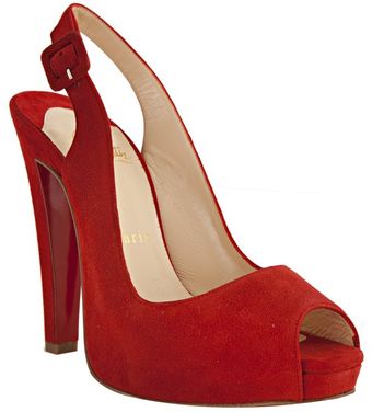 Christian Louboutin Red Suede Devalavi 120 Peep Toe Slingbacks - Lyst