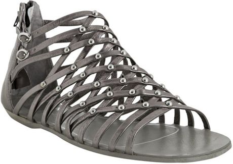 flat silver leather sandals