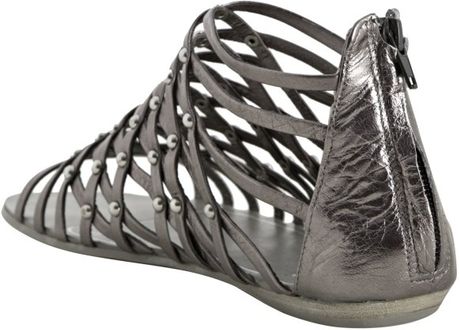 flat silver leather sandals