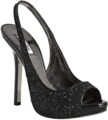 miu miu glitter slingback pumps