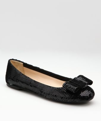 Prada Paillette Ballet Flats - Lyst