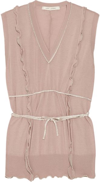 Marc Jacobs Metallic-trimmed Cashmere-blend Top - Lyst
