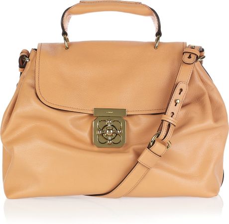 Chloé Elsie Leather Shoulder Bag in Green (olive) - Lyst