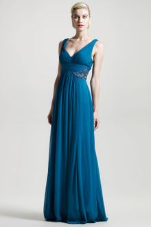 David Meister Signature Sleeveless Chiffon Gown - Lyst