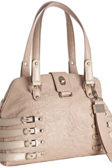 Jimmy Choo Powder Biker Leather Blanche Snakeskin Trim Shoulder Bag - Lyst