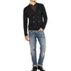 Lanvin Doublebreasted Wool Cardigan in Blue for Men (black) - Lyst
