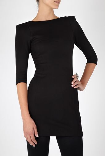 Tibi Black Ponte Fitted Dress - Lyst
