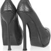 Yves Saint Laurent Tribtoo Stitchdetailed Leather Pumps in Gray - Lyst
