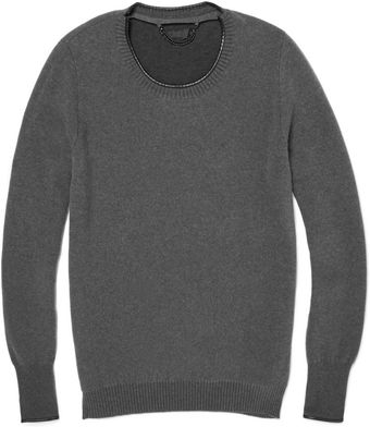  Leather Trim Sweater 