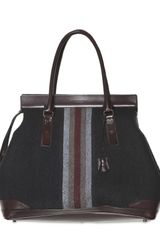 Burberry Prorsum Calfskin and Wool Felt Top Handle