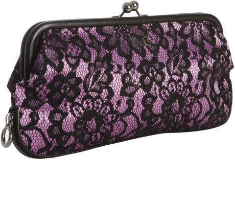 D&g Pink and Black Lace Clutch in Pink - Lyst