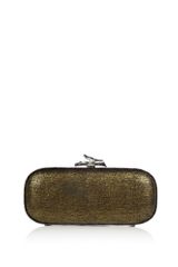Diane Von Furstenberg Gold Lytton Hammered Clutch