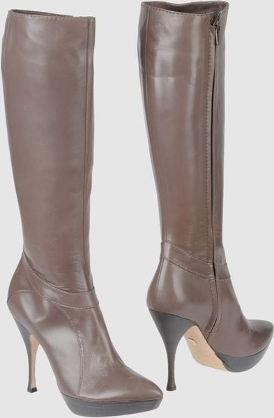 Emilio Pucci Highheeled Boots In Brown Grey Lyst