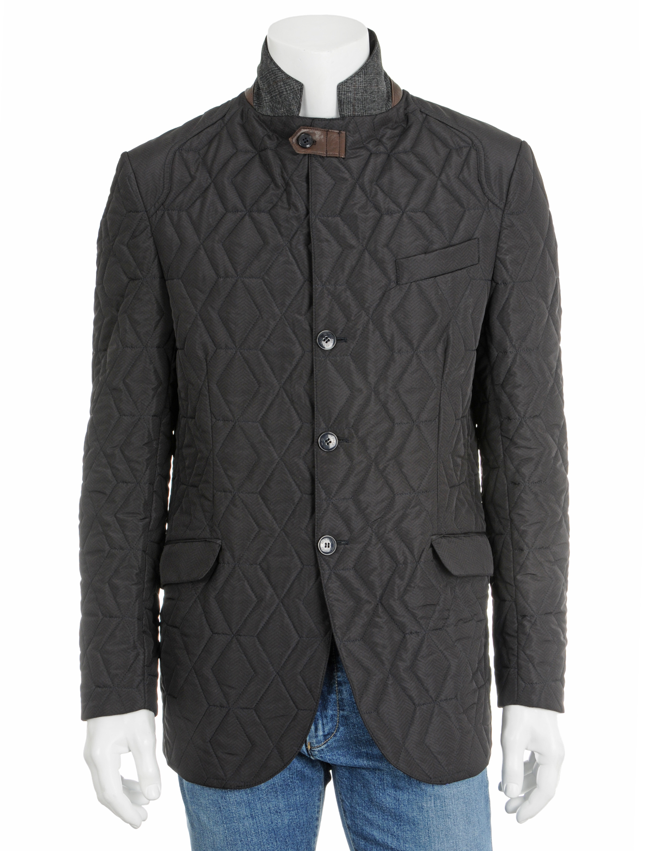 Etro Quilted Jacket in Brown for Men (navy) Lyst