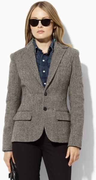  Herringbone Tweed Blazer 