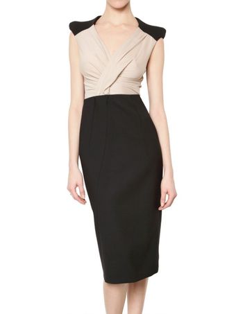 Antonio Berardi Double Wool and Silk Georgette Dress - Lyst