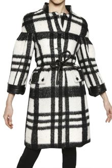 Burberry Prorsum Checked Twill Wool Mohair Alpaca Coat - Lyst