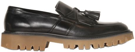 Burberry Prorsum Rubber Sole Calfskin Loafers in Black for Men - Lyst