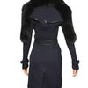 Burberry Prorsum Minkfur Shoulder Technical Viscose Coat in Blue (navy) - Lyst