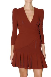 Carven Cut Out Gathered Boiled Wool Dress - Lyst