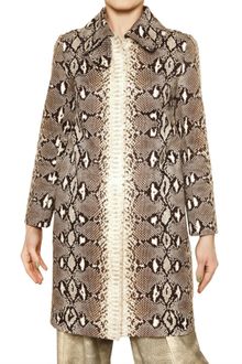 Chloé Snake Print Cotton Gabardine Coat - Lyst