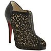 Christian Louboutin Black Laser Cut Leather Pampas 120 Peep Toe Booties in Black - Lyst