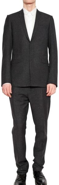 Dior Homme Silk Blend Jaspe Canvas Suit in Black for Men - Lyst