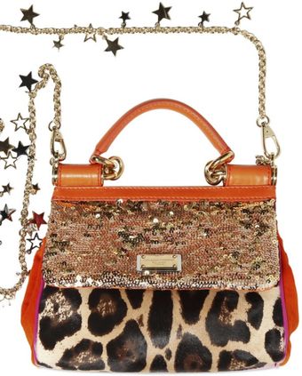 Dolce & Gabbana Sequin & Leopard Print Ponyskin Bag - Lyst