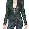 Dsquared2 Calfskin Biker Leather Jacket in Green - Lyst