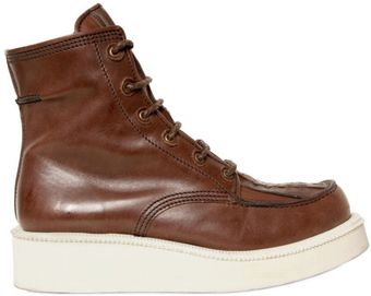  Calfskin Platform Low Boots 