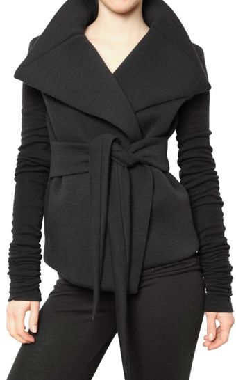 Rick Owens Wool Jersey Neoprene Jacket - Lyst
