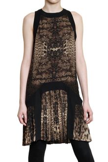 Roberto Cavalli Leopard Print Silk Georgette Dress - Lyst
