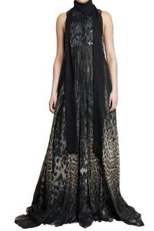 Roberto Cavalli Printed Silk Chiffon Dress - Lyst