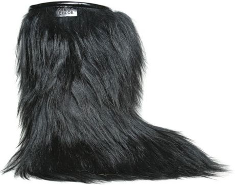 See By Chloé Eco Fur Boots in Black - Lyst