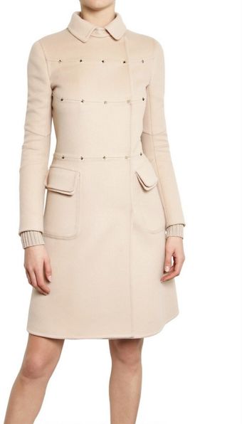 Valentino Studded Wool Cashmere Cloth Coat - Lyst