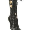 Versace 120mm Nappa Lace Up Open Toe Boots in Black - Lyst