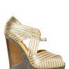 Yves Saint Laurent Maggy Metallic Leather Wedges in Gold - Lyst