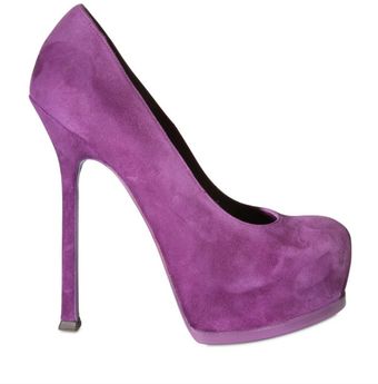 Yves Saint Laurent 140mm Tribtoo Suede Pumps - Lyst