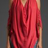 Haute Hippie Drape Halter Top in Red (coral) - Lyst