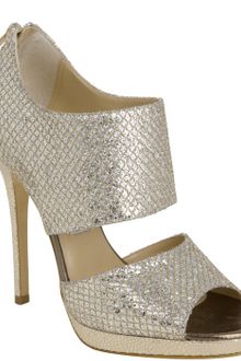 Jimmy Choo Champagne Glitter Fabric Private Heeled Sandals - Lyst