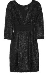 American Retro Victor Glossed-fiber Silk-blend Dress