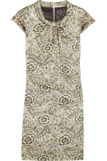 Burberry Prorsum Metallic Cotton-blend Floral Jacquard Dress - Lyst