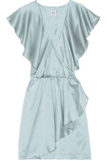 Halston Heritage Wrap-effect Silk-charmeuse Dress - Lyst